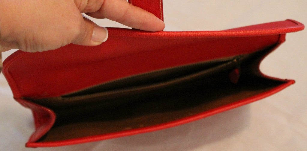 Hermes Red Leather Hermes Clutch 4