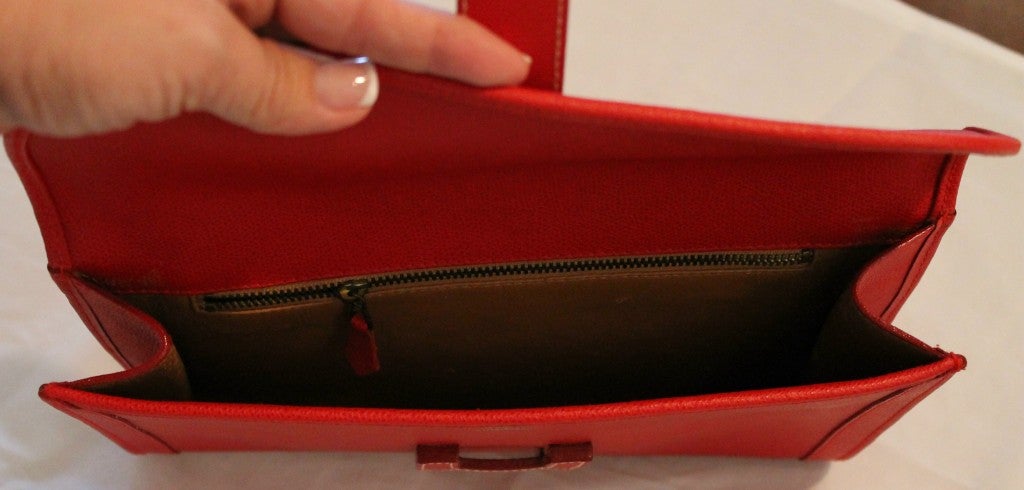 Hermes Red Leather Hermes Clutch 5