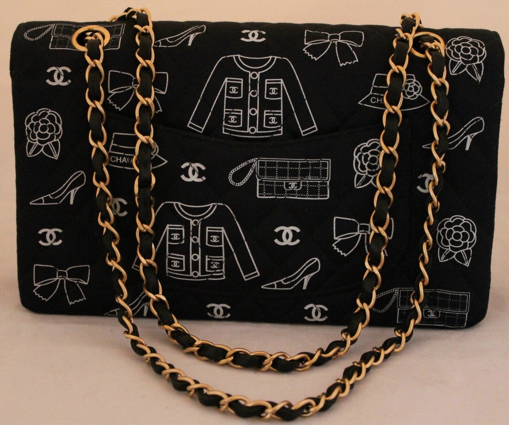 Women's Chanel Limited Edition Navy & White Runway Double Flap Handbag