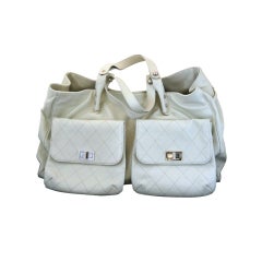 Chanel Off White Large Tote Handbag