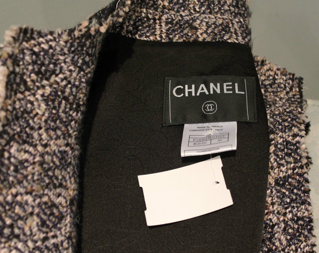 Chanel Black With Pastel Colors Jacket-38 at 1stdibs