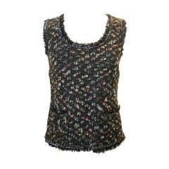 Chanel Black With Pastel Color Sleeveless Top-38