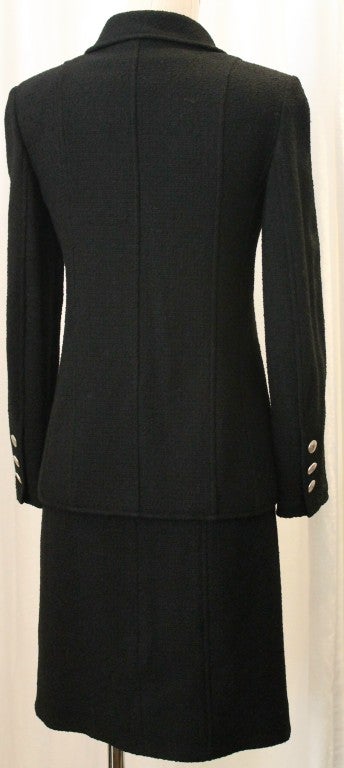 Women's Chanel Black Tweed Skirt Suit-36