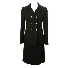 Chanel Black Tweed Skirt Suit-36