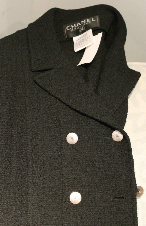Chanel Black Tweed Skirt Suit-36 3