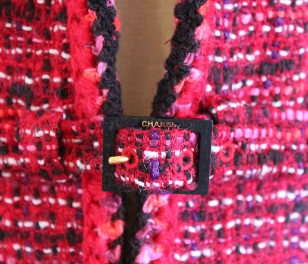 Chanel Pink Tweed Jacket with Belt 2