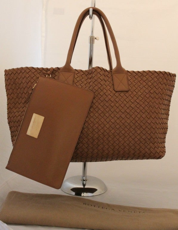 Bottega Veneta Large Brown  Woven Leather Handbag 1