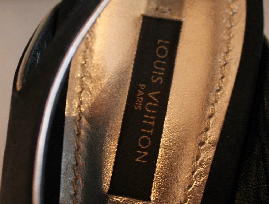 Louis Vuitton Black Satin Heels 2