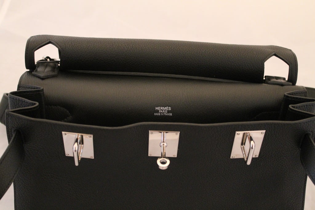 Hermes Jypsiere Black Clemence-34cm-Paladium HW at 1stdibs  