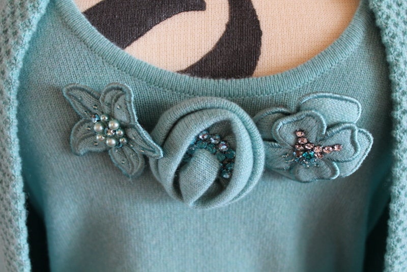 turquoise cashmere sweater