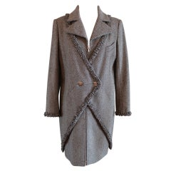 Chanel Grey Long Layered Jacket - 38