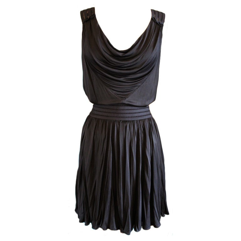 Louis Vuitton Black Jersey Top and Skirt Set For Sale
