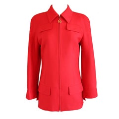 Retro Valentino Miss V 1990’s Red Long Hunting Jacket - Size 40 