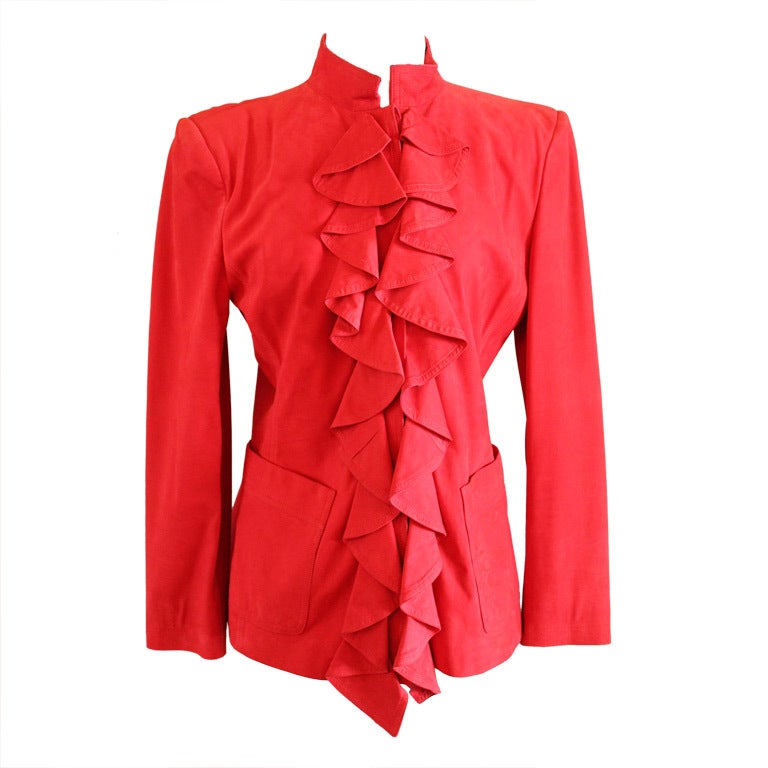 YSL Red Suede Jacket-6