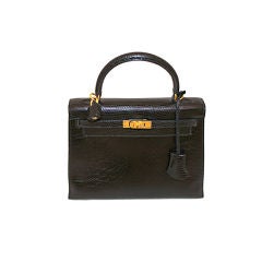 Hermès Kelly 20 Mini Vintage Black Lizard with Gold Hardware For Sale at  1stDibs