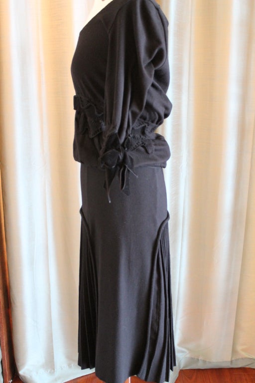 YSL Black 2 Piece Dress-6 In Excellent Condition In West Palm Beach, FL