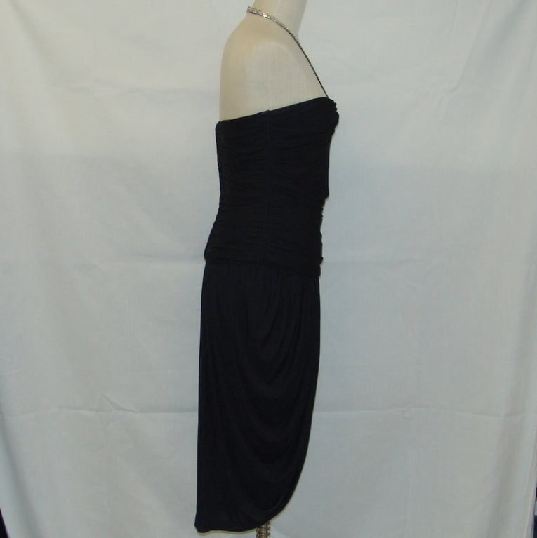 Vicky Tiel black halter dress with rhinestones For Sale at 1stDibs ...