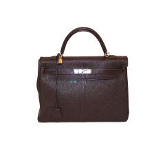 Hermes Chocolate Brown Togo Kelly Bag-35cm