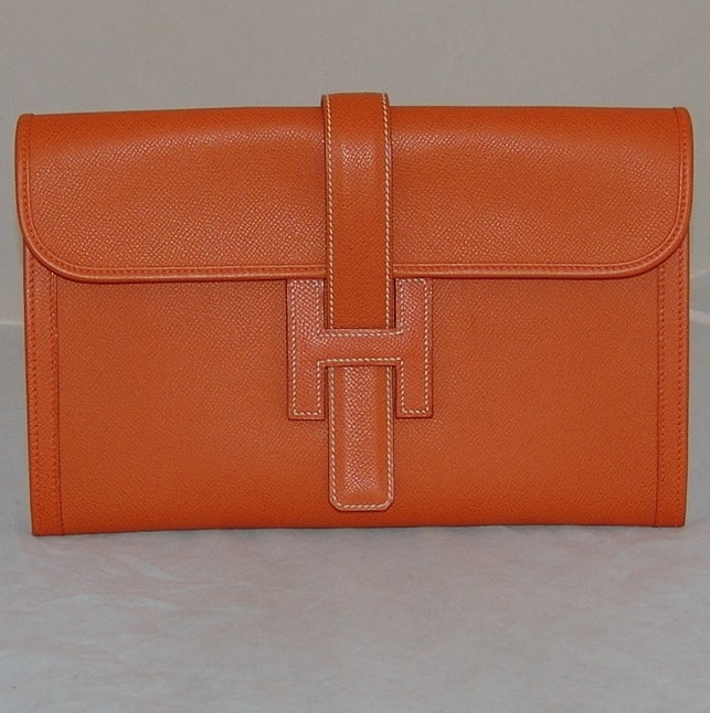 Hermes Orange Jige PM Clutch - 2006