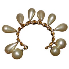 Chanel Gold and Pearl Bracelet  Circa 1986