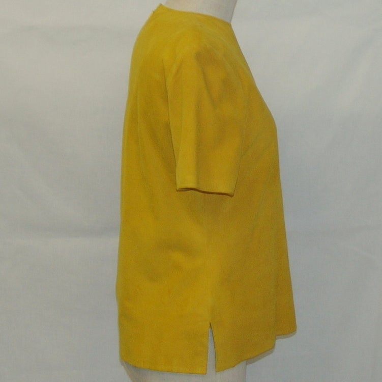 Bill Blass Yellow Suede Shirt, length 24