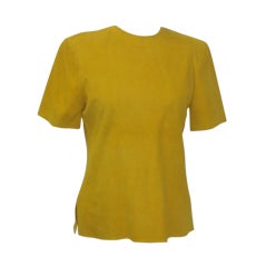 Bill Blass Yellow Suede Shirt