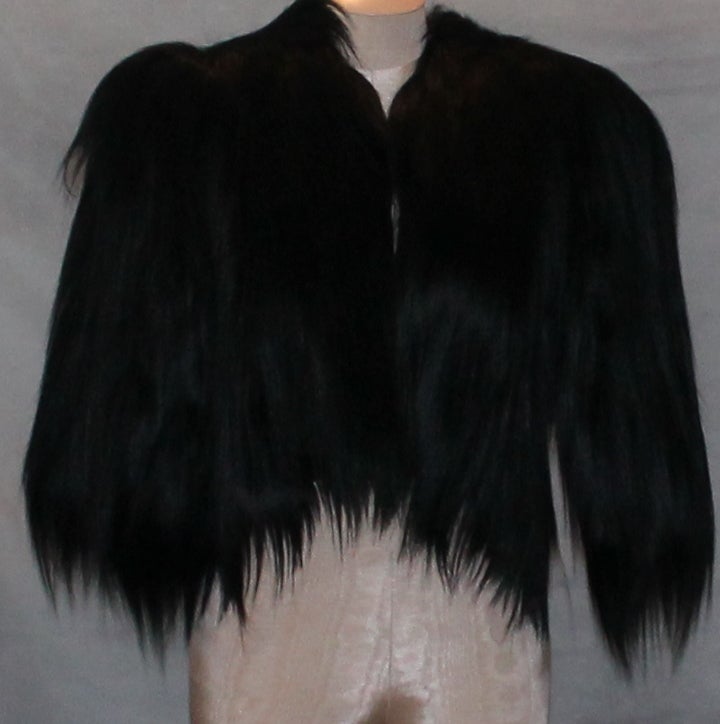 Monkey hair coat, black.  Length 19