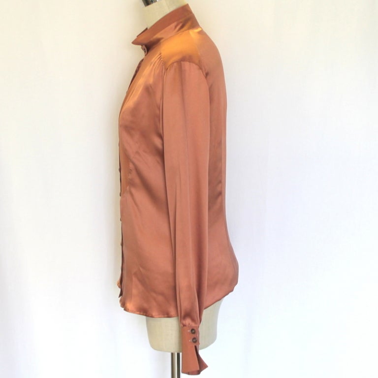Etro rust silk blouse, length 26