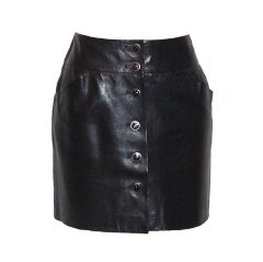Chanel Black Leather Mini Skirt