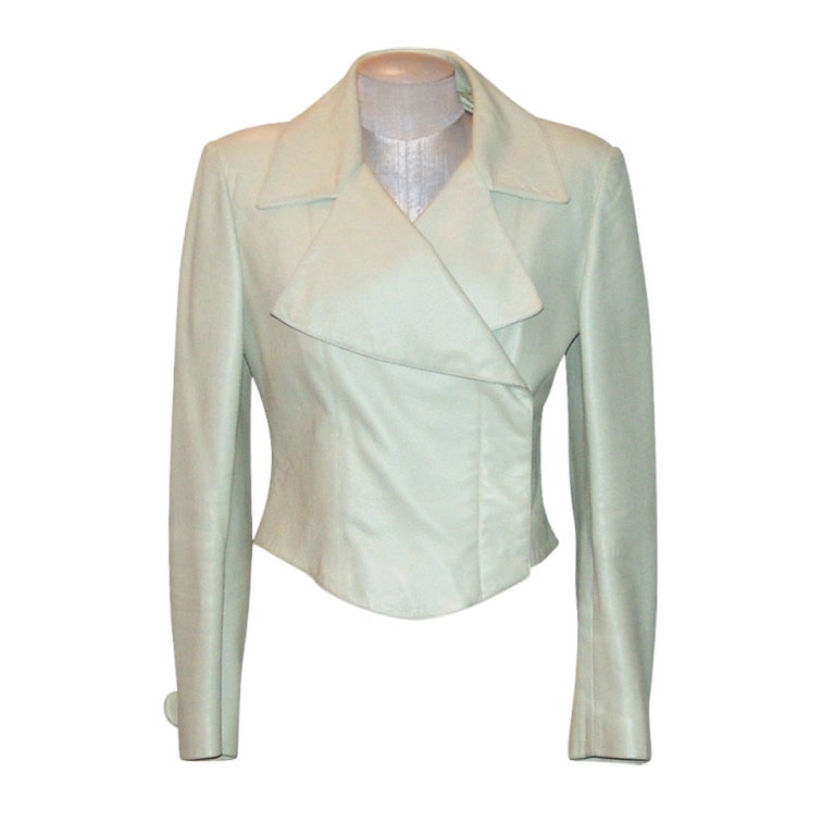 Chanel Bone Colored Leather Jacket at 1stdibs