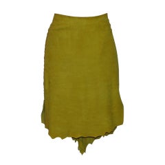 Cavalli Mustard Colored Suede Skirt 4