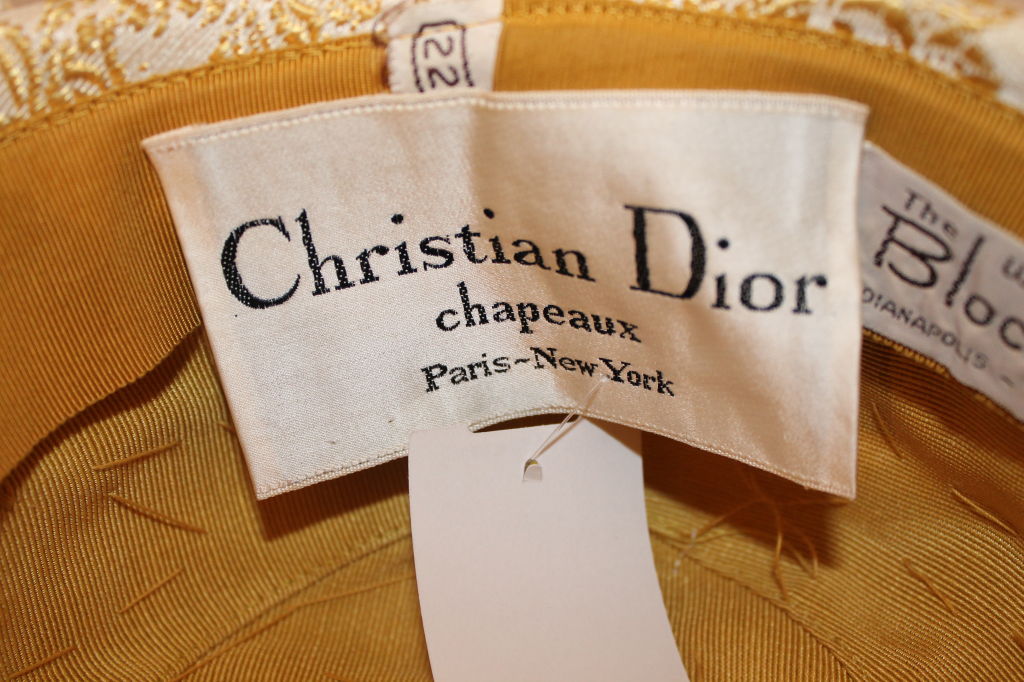 Women's Vintage Christian Dior Jewel Embellished Brocade Hat