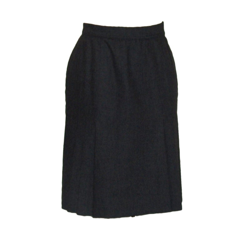 Chanel Grey Wool Skirt