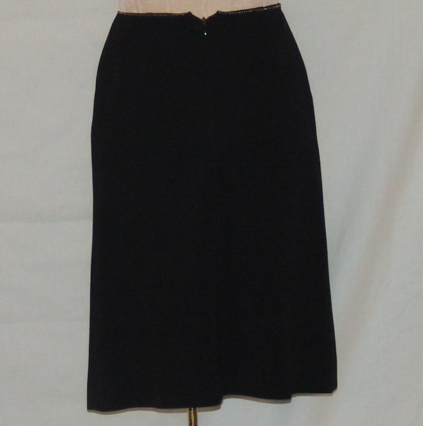 Chanel Black Wool Skirt For Sale at 1stDibs