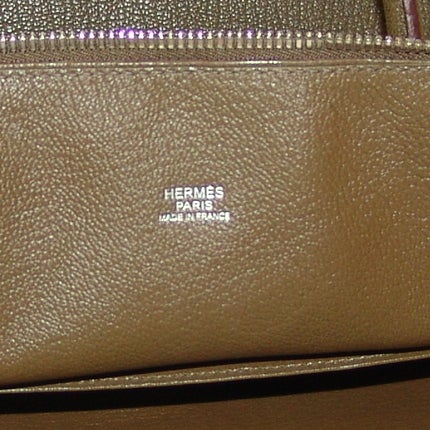 Women's Hermes Olive Chevre Leather, Bolide 1923, 30 cm