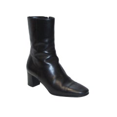 Hermes Black Leather Boots