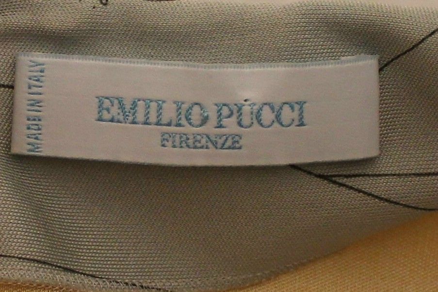 Emilio Pucci Green/Yellow/Black Silk Halter  Gown-6 3