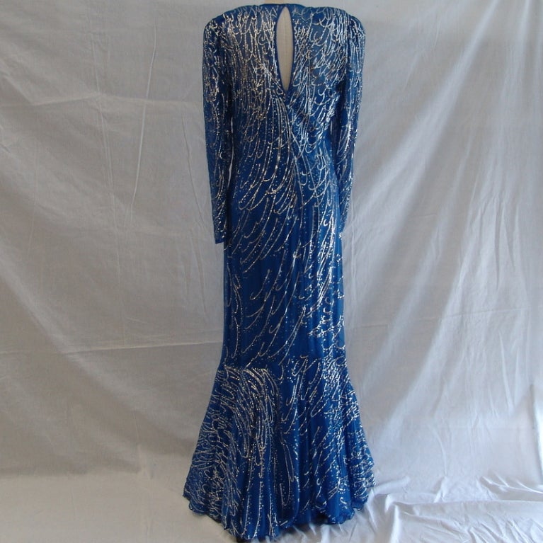 royal blue chiffon dress