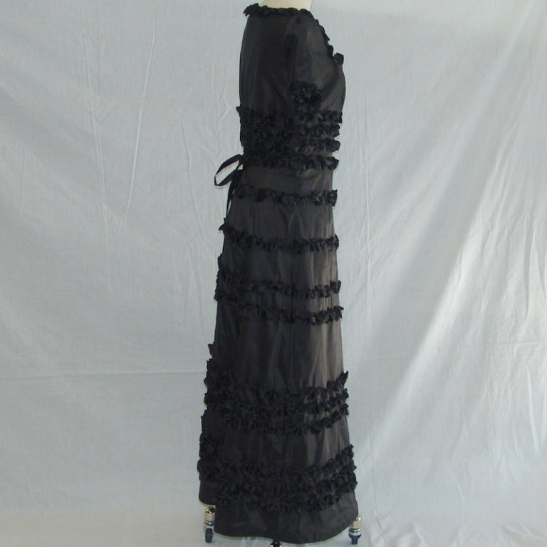 Vintage black taffeta gown. Size 8