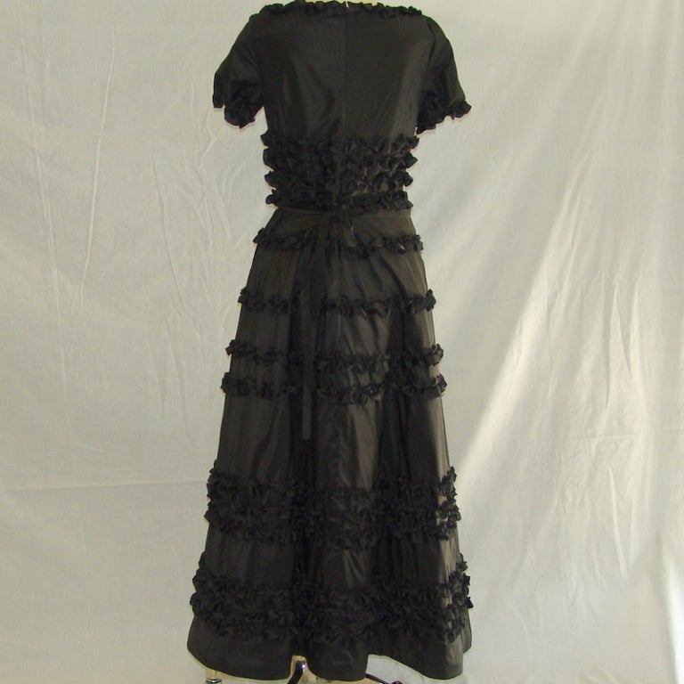Women's Vintage Black Taffeta Gown