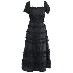 Vintage Black Taffeta Gown