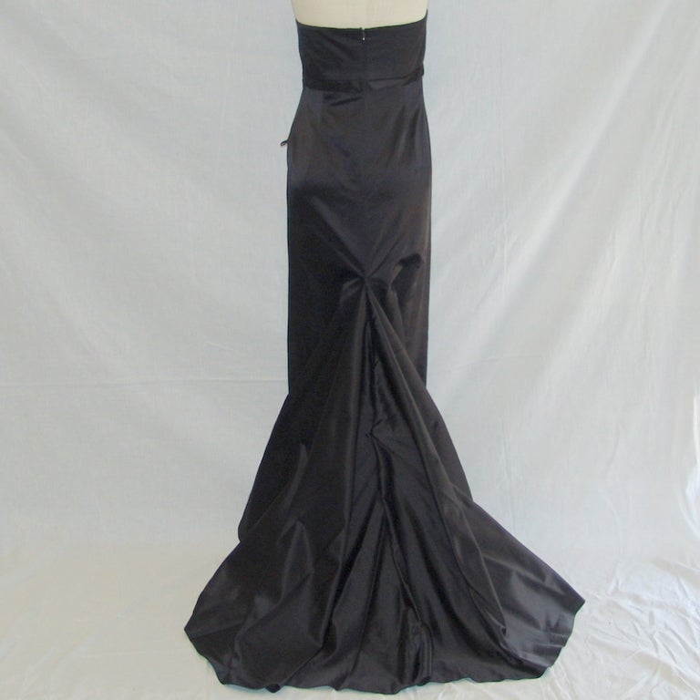 Black Silk Gown with Train and Jacket For Sale at 1stDibs | black gown ...