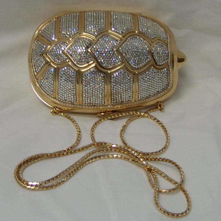 Women's Judith Leiber Turtle Minaudiere - Goldtone w/ rhinestones