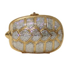 Judith Leiber Turtle Minaudiere - Goldtone w/ rhinestones