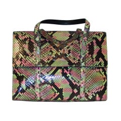 Chanel Multi Colored Snake Skin Handbag