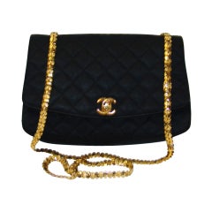 Chanel Black Satin Handbag