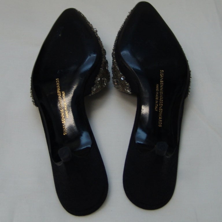 Susan Bennis Vintage Silver Crystal Shoes 1