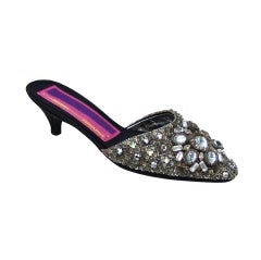 Susan Bennis Vintage-Schuhe aus Silberkristall