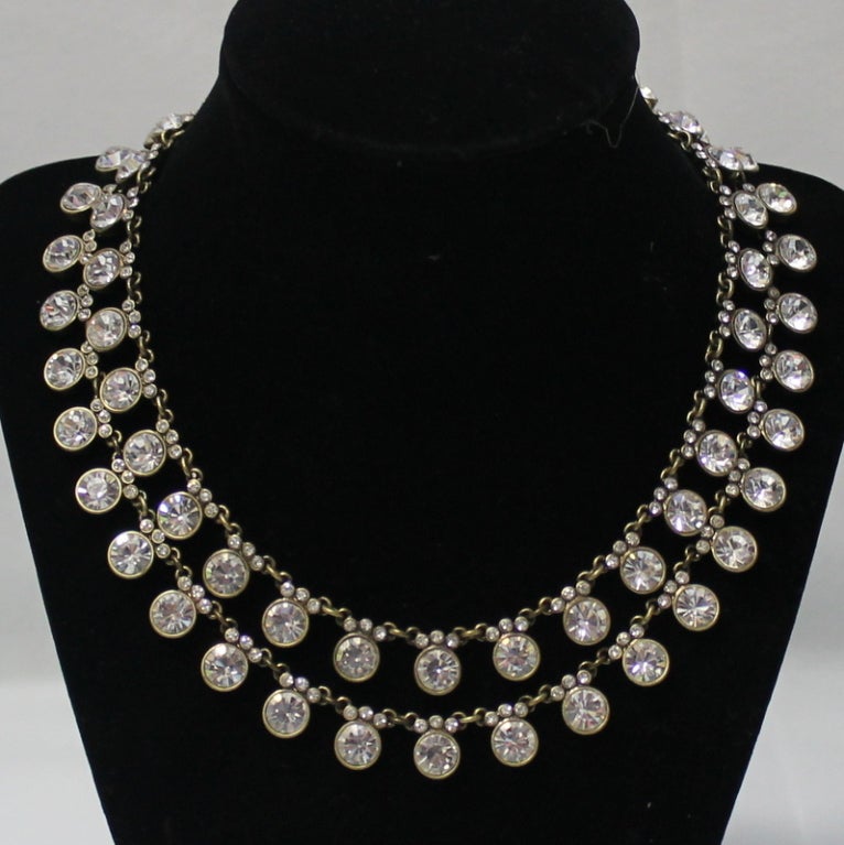 Barney's Vintage 2 strand crystal necklace.  Length 15