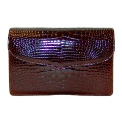 Lana Marks Brown Alligator Clutch